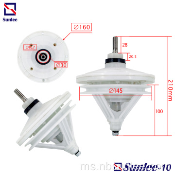 Mesin basuh pengurang kelajuan 10teeth shaft 210mm plate